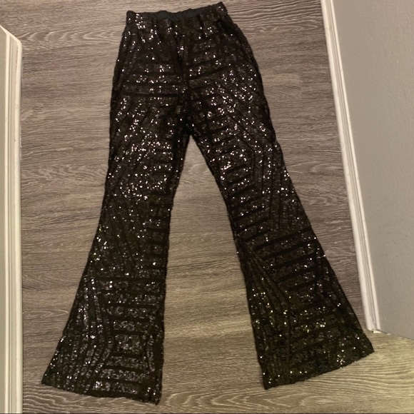 Pants - High Waisted Sequin Bell Bottoms NWOT